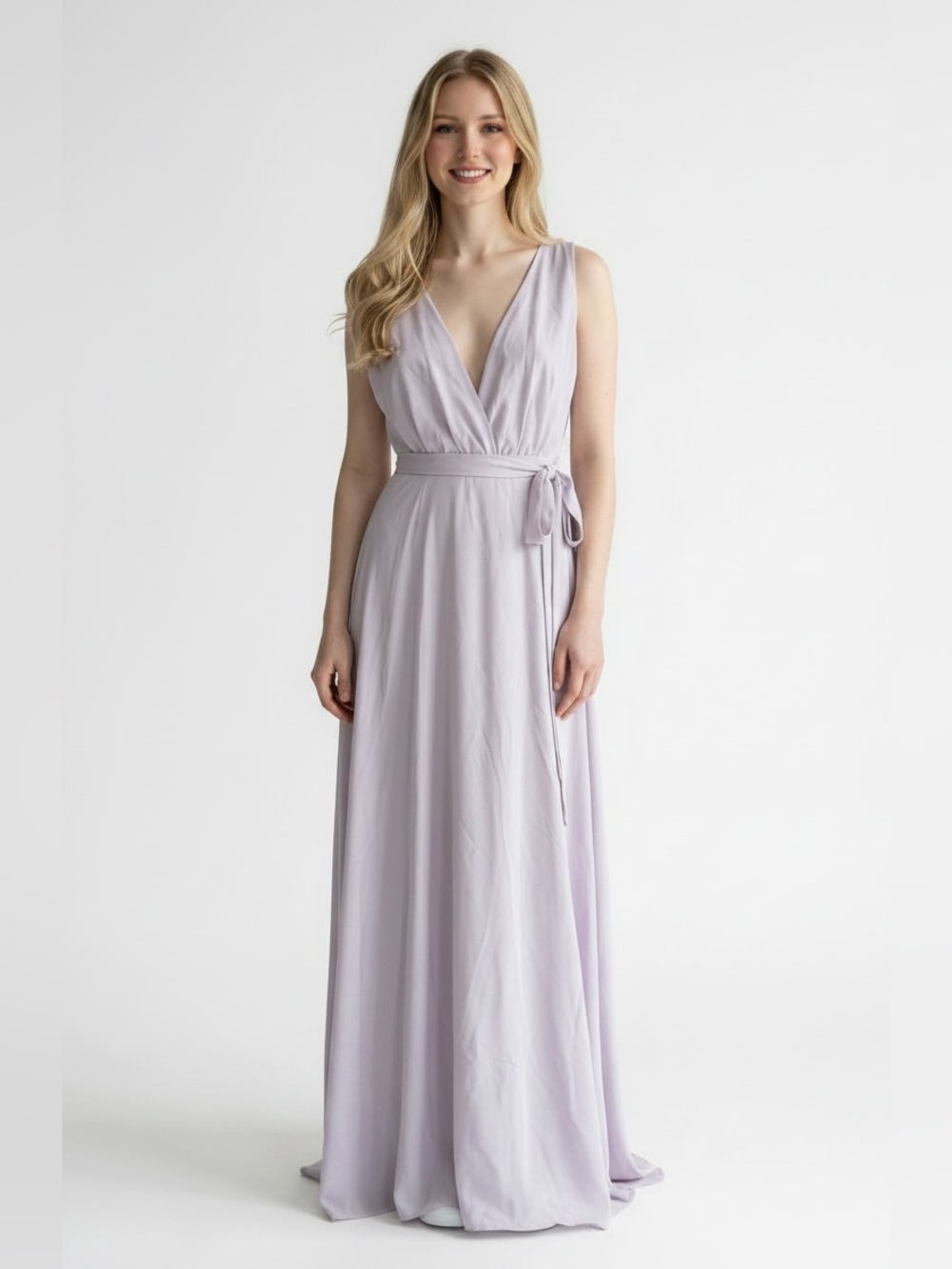 Lovers + Friends Lavender Maxi Dress Deep V-Neck Flowy Evening Gown 0